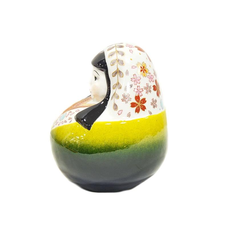 九谷焼 九谷 万平窯 姫だるま「福結夢」 ［ 0607-116 ] 置物 飾り 人間