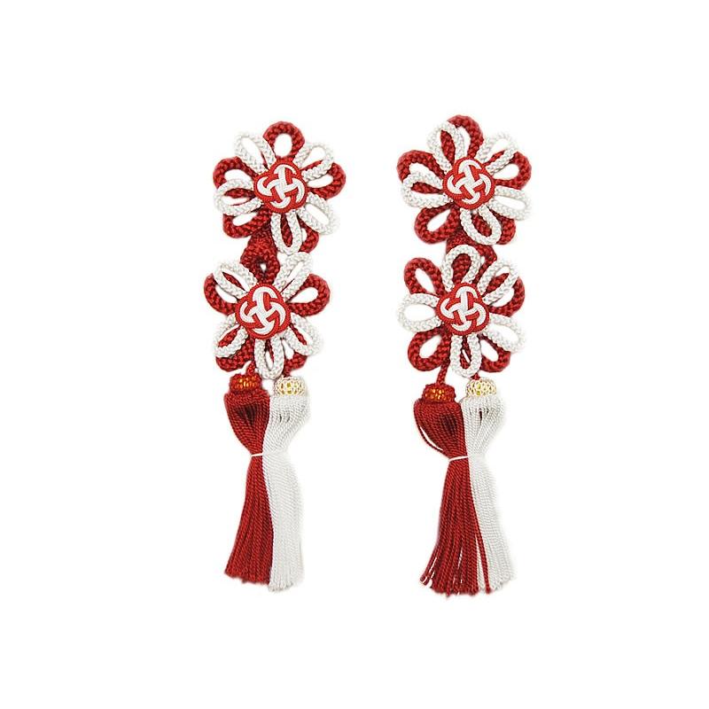 七五三 子供用 被布リボン -赤白- [ 0608-079 ] クリックポストOK し