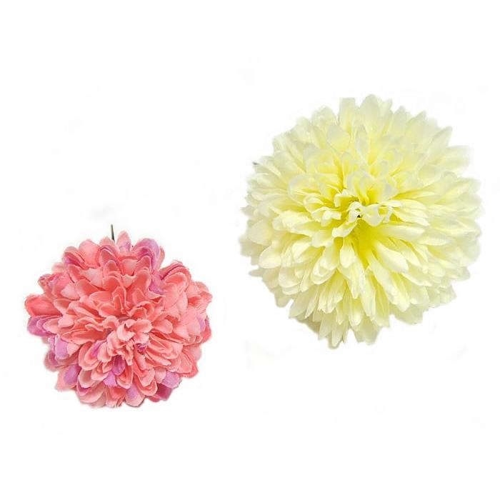 髪飾り 華あわせ 振袖用 -ガーベラ・菊・紫陽花/ピンク系- 大小5個 