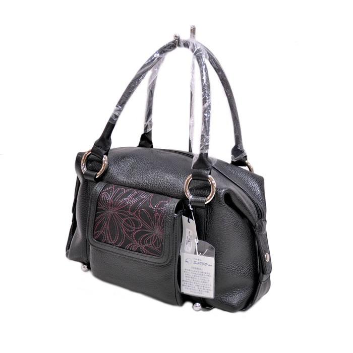 女物 SAIKO-an 印伝 手提げバッグ - 線菊柄 - [ 1409-1703 ] 着物