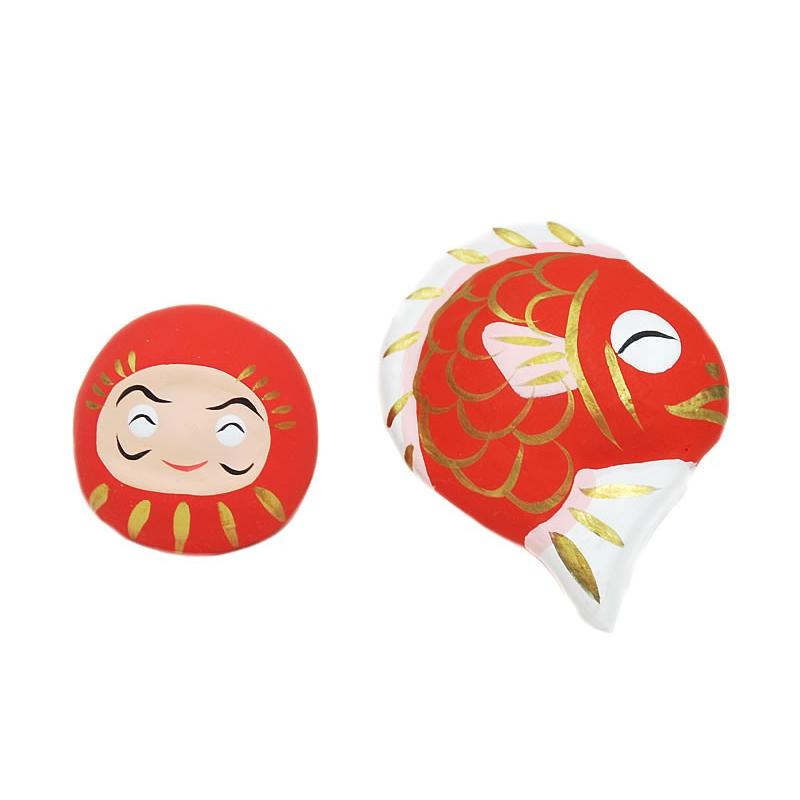 縁起物 ミニ福の神 -招福だるま・鯛- [ 1410-1724 ] 置物 飾り 商売