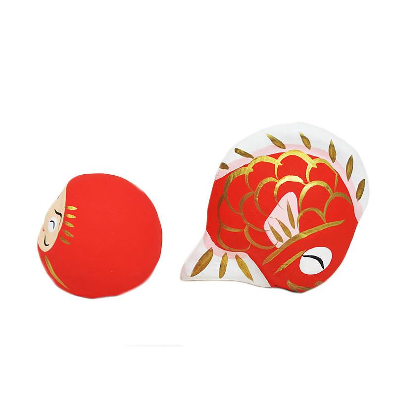 縁起物 ミニ福の神 -招福だるま・鯛- [ 1410-1724 ] 置物 飾り 商売