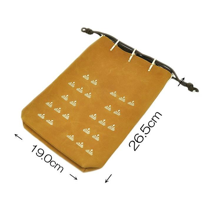 印傳屋 合才袋 「燻」大マチ付 7112 -古代菖蒲柄- [ 1806-2738 ] 誕生  