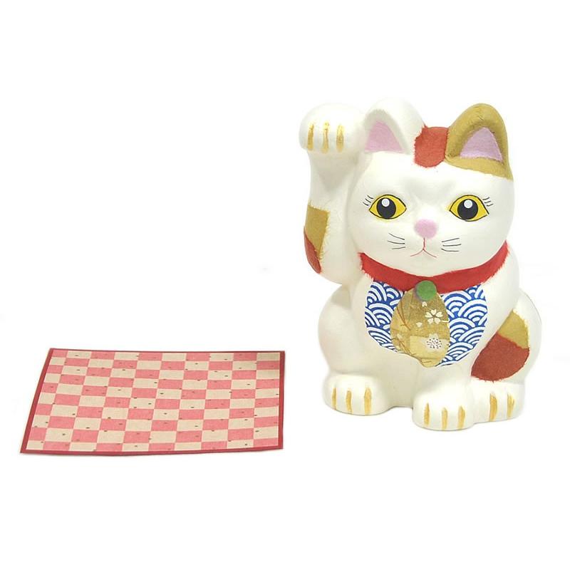 和紙貼り 陶器人形 招き猫 大 1902 2963 飾り しょうふく まねきねこ ネコ みけ 三毛 とうき プレゼント 贈り物 ギフト 小物 金 市松 観世水 縁起物 1902 2963 浅野屋呉服店 通販 Yahoo ショッピング