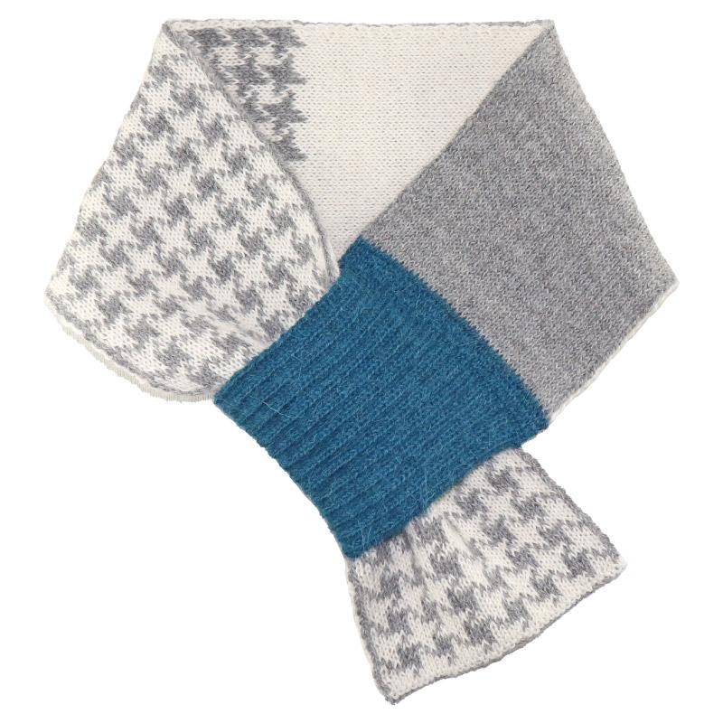 極美品✨VALENTINO ロゴ　リバーシブル　千鳥柄　グレー系　マフラー 極美品✨VALENTINO ロゴリバーシブル千鳥柄グレー系マフラー