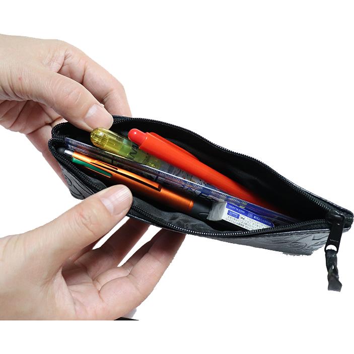 山羊革 ペンケース キリン柄（黄色）(メール便対応) |  | 02