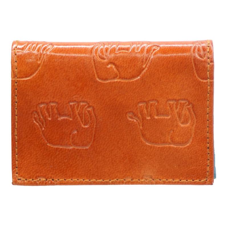 (リニューアル)山羊革 カードケース ゾウ柄（薄茶）(メール便対応) |  | 01