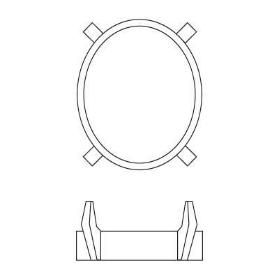 K18 ツメ オーバル 薄座 9x11mmの画像