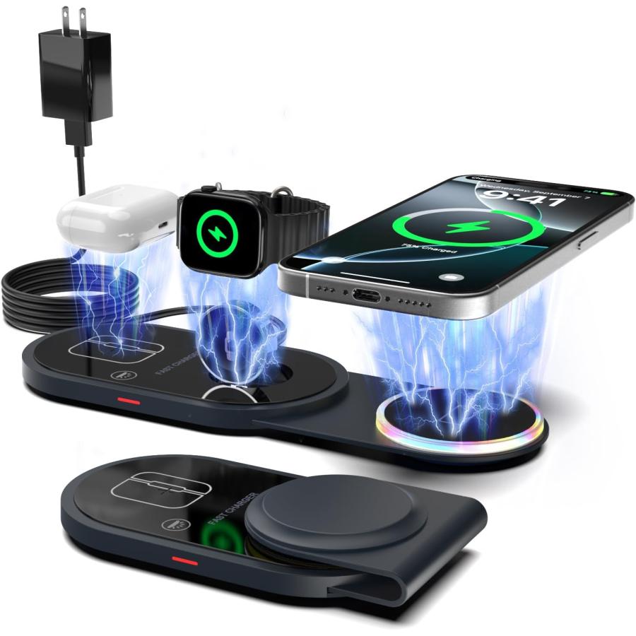ワイヤレス充電器 3in1 マグセーフ アップルウォッチ 充電スタンド