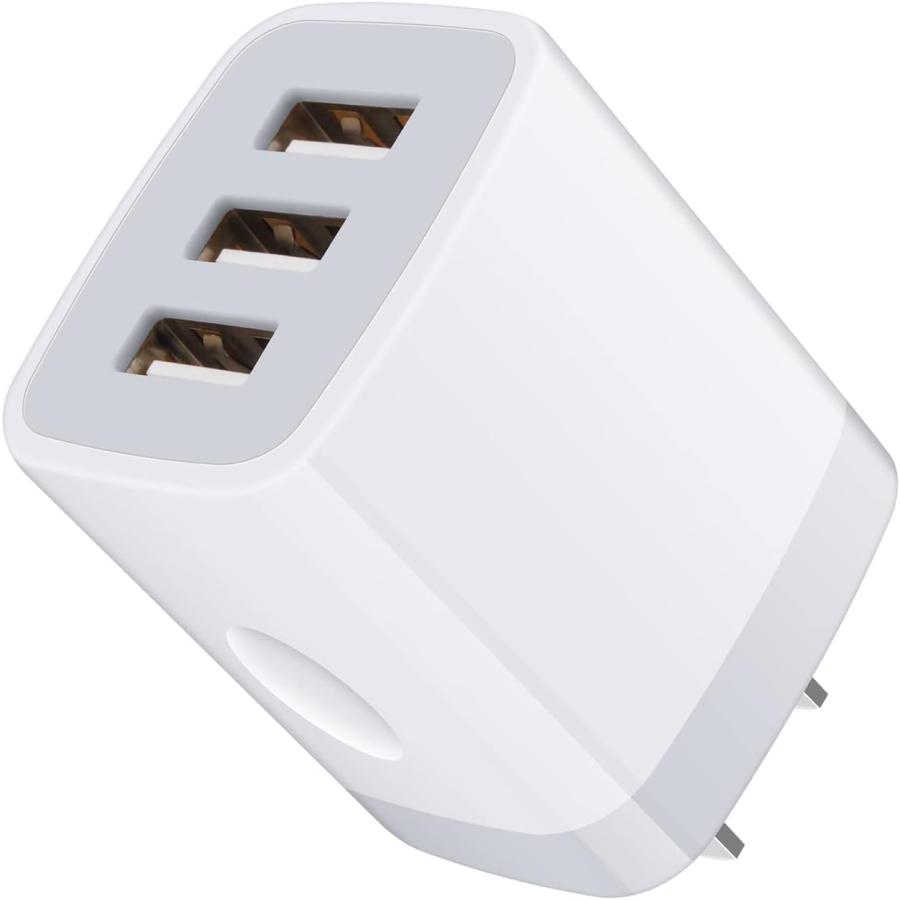 USBコンセント iPhone充電器 USB 3ポート充電器 15W スマホ充電器