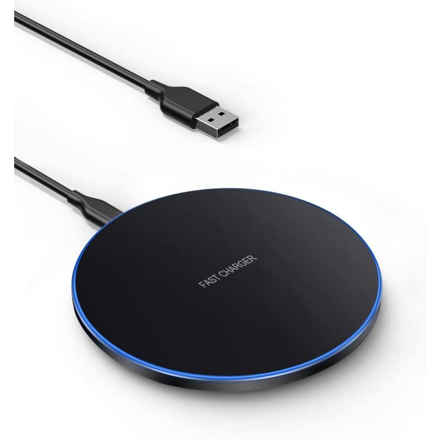 ワイヤレス充電器最大20W出力 USB Type-Cポート超薄型急速充電パッド