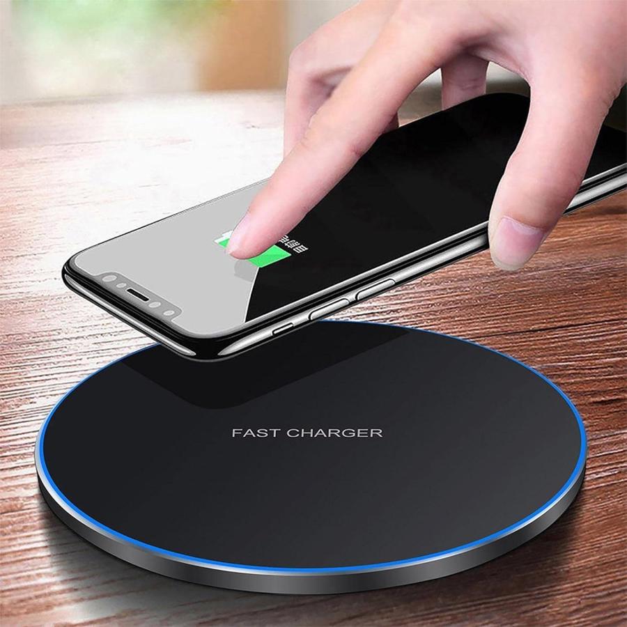 ワイヤレス充電器最大20W出力 USB Type-Cポート超薄型急速充電パッド
