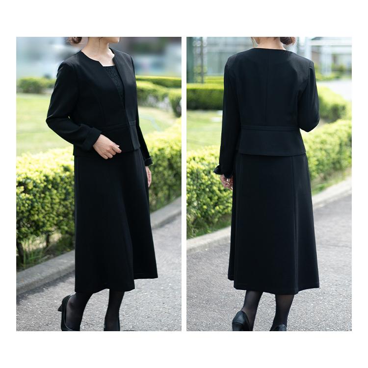 オールシーズン・ブラックフォーマル 前開き楽ちんスーツ見え  