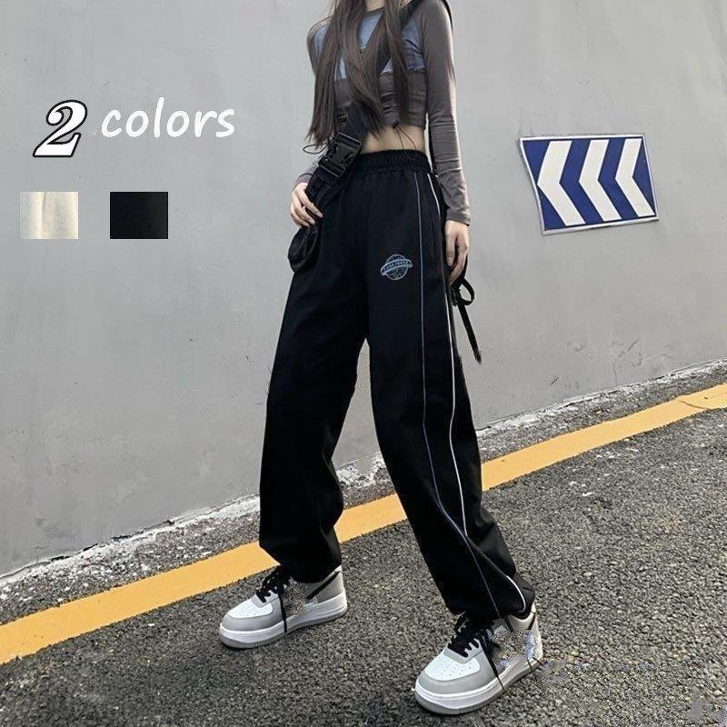 ヒップホップ 運動パンツ ストレートパンツ レディース 原宿風 ズボン ダンスウェア Hiphop ステージ 公演服 カジュアル ゆったり ストリート風 人気が高い