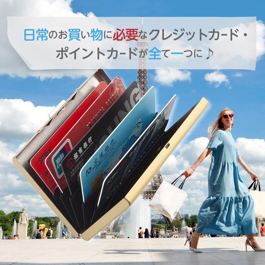 カードケース メンズ 名刺入れ 薄型 じゃばら コンパクト 磁気防止 ビジネス スキミング防止 RFID|asaza|04
