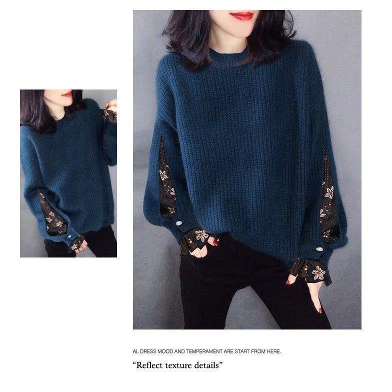 ニットセーター レディース 秋冬 40代 代 長袖 トップス 花柄 セーター カットソー ニットウェア コーデ 大きいサイズ 暖かい おしゃれ 大人 着痩せ 上品 新品 超歓迎