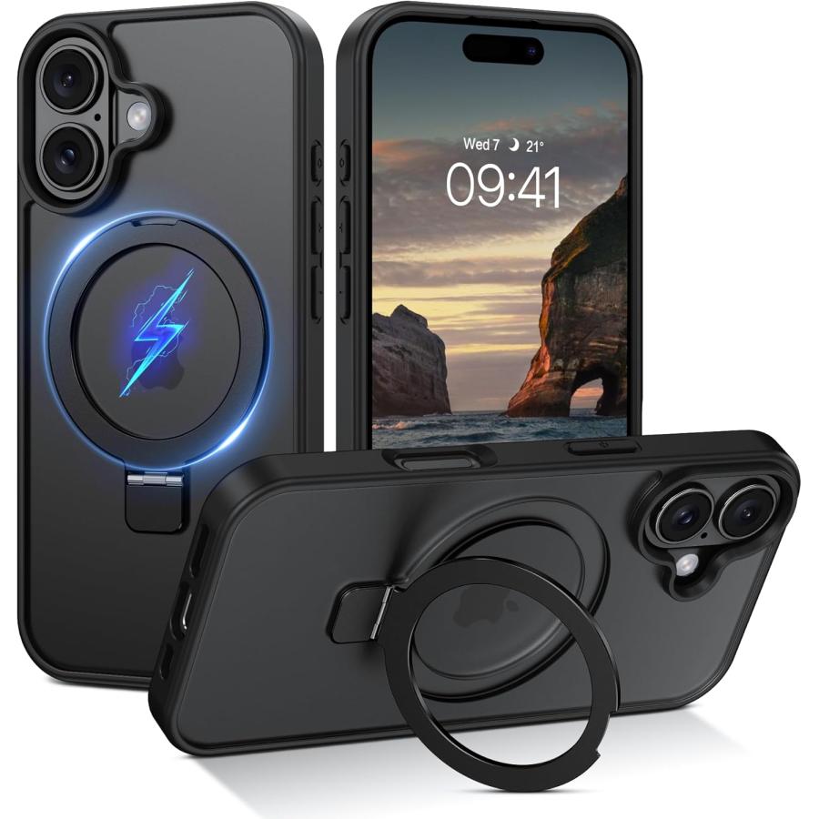 iPhone 17 ケース 360°回転可能 magsafe対応 マグネット搭載 スタンド