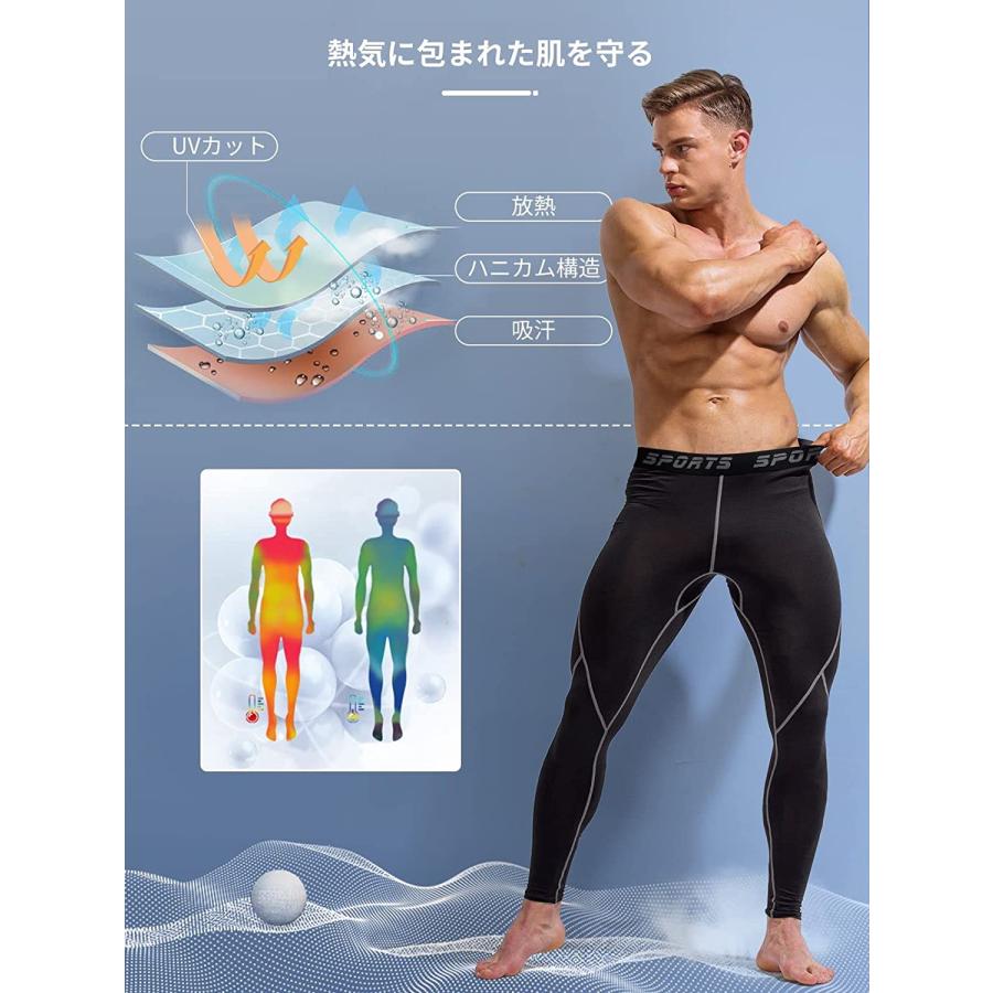 スポーツタイツ メンズ コンプレッション ロング レギンス + スポーツタイツ メンズ コンプレッション ロング レギンス +