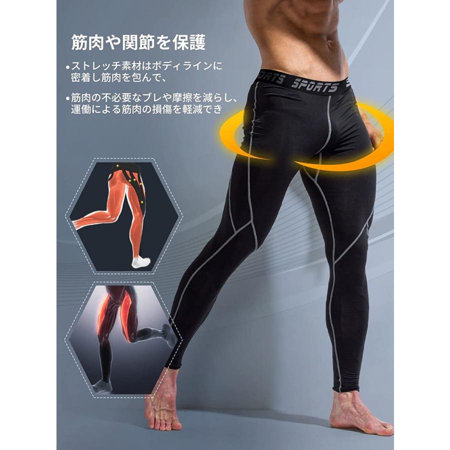 スポーツタイツ メンズ コンプレッション ロング レギンス + スポーツタイツ メンズ コンプレッション ロング レギンス +