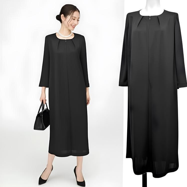 美品　フランコフェラーロ　ボレロワンピース　ビジュー　イトキン　大きいサイズ　黒 ブラックフォーマル フランコフェラーロ ITALY 七分袖フォーマル