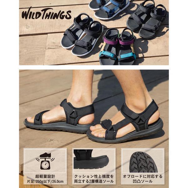 WILD THINGS ワイルドシングス メンズ ストラップサンダル 超軽量