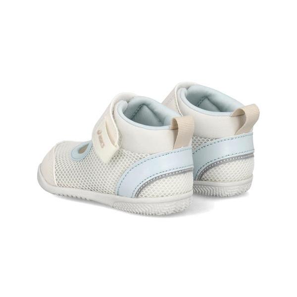 ASICS KIDS SUKU2 アシックス スクスク MESHOES FIRST 3 ベビーサンダル サマーシューズ 子供靴 1本ベルト ミーシューズファースト3 1144A430 100 オフホワ 爆買の画像