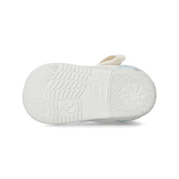 ASICS KIDS SUKU2 アシックス スクスク MESHOES FIRST 3 ベビーサンダル サマーシューズ 子供靴 1本ベルト ミーシューズファースト3 1144A430 100 オフホワ 爆買の画像