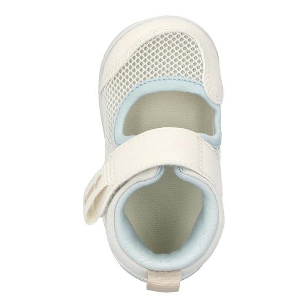 ASICS KIDS SUKU2 アシックス スクスク MESHOES FIRST 3 ベビーサンダル サマーシューズ 子供靴 1本ベルト ミーシューズファースト3 1144A430 100 オフホワ 爆買の画像