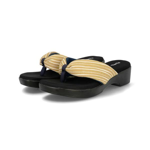 付与 La Farfa ラファーファ レディース 厚底下駄風サンダル 幅広4e 大きいサイズ 163 イエロー2 090円 Aynaelda Com