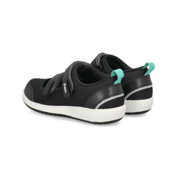 ASICS KIDS SUKU2 アシックス スクスク MESHOES MINI 3 キッズサンダル サマーシューズ 子供靴 2本ベルト ストラップ ミーシューズミニ3 1144A432 001 ブラックの画像