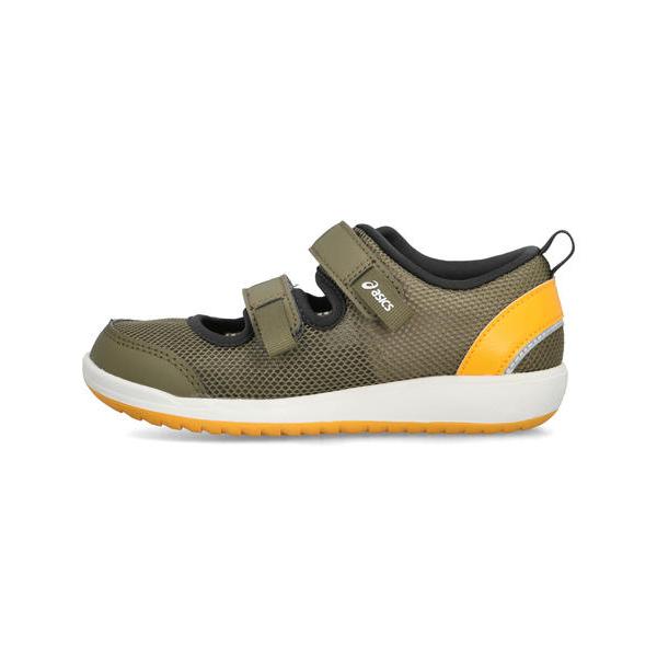 ASICS KIDS SUKU2 アシックス スクスク MESHOES MINI 3 キッズサンダル サマーシューズ 子供靴 2本ベルト ストラップ ミーシューズミニ3 1144A432 300 カーキの画像