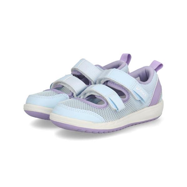 ASICS KIDS SUKU2 アシックス スクスク MESHOES MINI 3 キッズサンダル サマーシューズ 子供靴 2本ベルト(ミーシューズミニ3) 1144A432 400 ライトブルー（Yahoo!・靴の通販総合オンラインASBee）