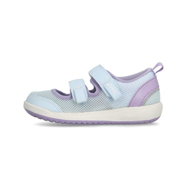 ASICS KIDS SUKU2 アシックス スクスク MESHOES MINI 3 キッズサンダル サマーシューズ 子供靴 2本ベルト ミーシューズミニ3 1144A432 400 ライトブルー 爆買の画像