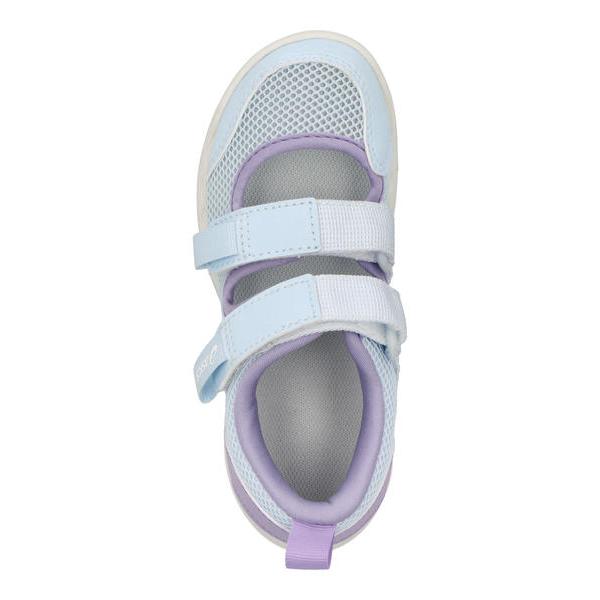 ASICS KIDS SUKU2 アシックス スクスク MESHOES MINI 3 キッズサンダル サマーシューズ 子供靴 2本ベルト ミーシューズミニ3 1144A432 400 ライトブルー 爆買の画像
