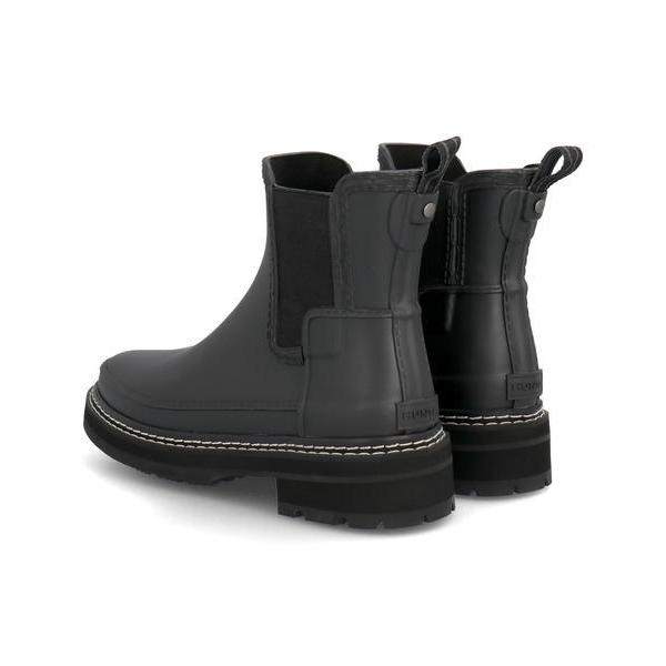 HUNTER ハンター W REF STITCH DETAIL CHELSEA レディースレインブーツ ウィメンズリファインドスティッチディテールチェルシー WFS2100RMA BLK ブラック 爆買の画像