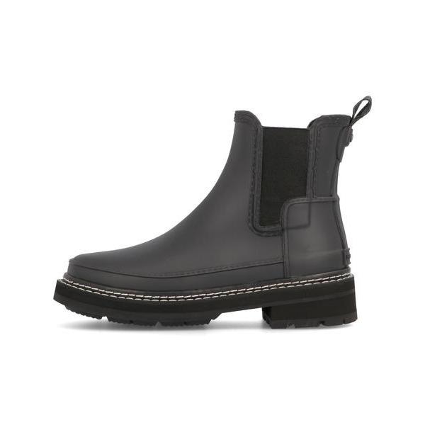 HUNTER ハンター W REF STITCH DETAIL CHELSEA レディースレインブーツ ウィメンズリファインドスティッチディテールチェルシー WFS2100RMA BLK ブラック 爆買の画像