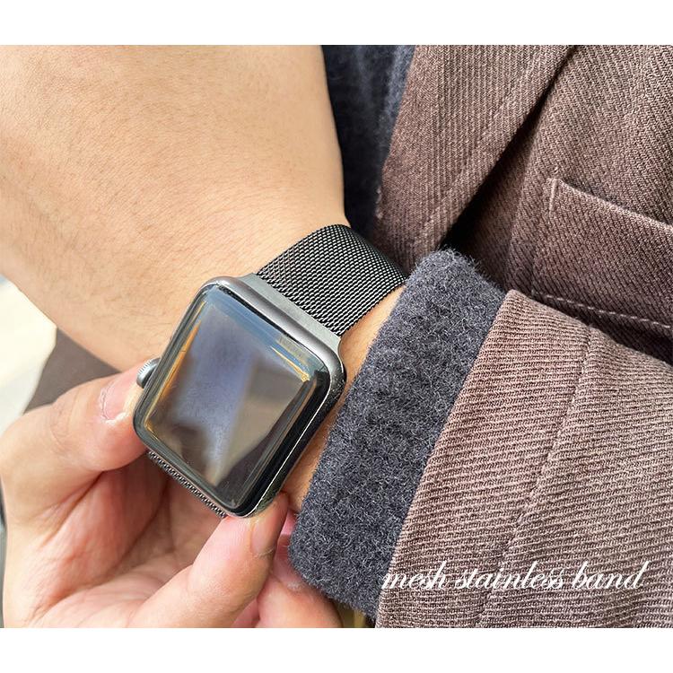 Apple Watch 11 10 9 8 バンド ステンレス マグネット 磁石 オシャレおしゃれ メンズ 41mm 46mm 44mm 45mm 49mm アップルウォッチ 7 ベルト 金属 42mm 40mm 38mm | Apple Watch | 05