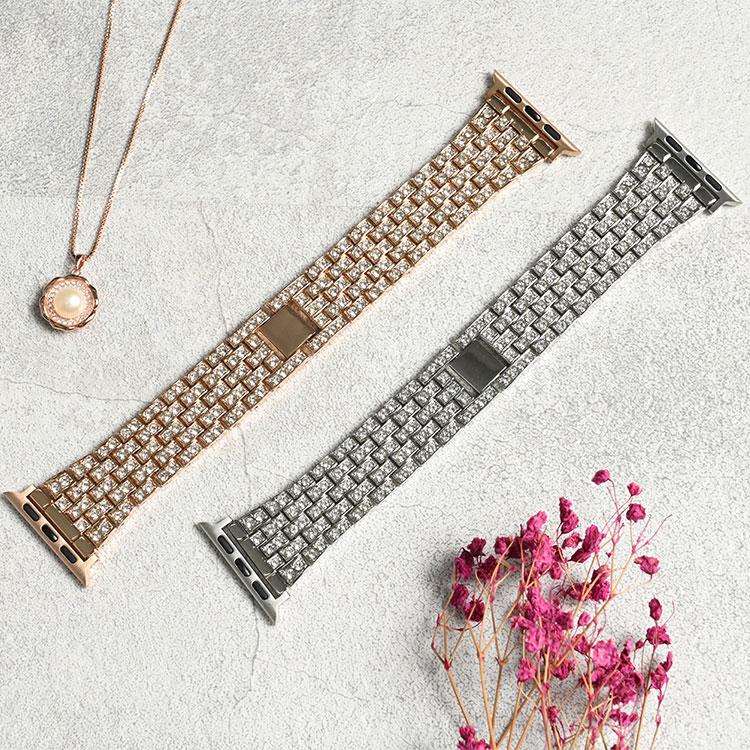 アップルウォッチ バンド 11 10 レディース キラキラ Apple Watch 9 8 7 6 5 38mm 41mm おしゃれ ステンレス ピンクゴールド 44mm 46mm 45mm ベルト 42mm 40mm | Apple Watch | 07