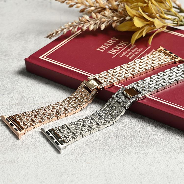 アップルウォッチ バンド 11 10 レディース キラキラ Apple Watch 9 8 7 6 5 38mm 41mm おしゃれ ステンレス ピンクゴールド 44mm 46mm 45mm ベルト 42mm 40mm | Apple Watch | 08