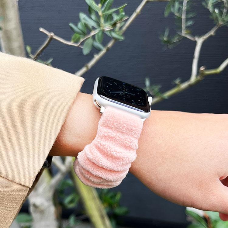 Apple Watch 11 10 9 バンド レディース かわいい 40mm SE3 女性 おしゃれ もこもこ シュシュ 46mm 49mm 41mm 45mm 38mm 42mm ベルト series 8 7 SE SE2 ultra | Apple Watch | 08