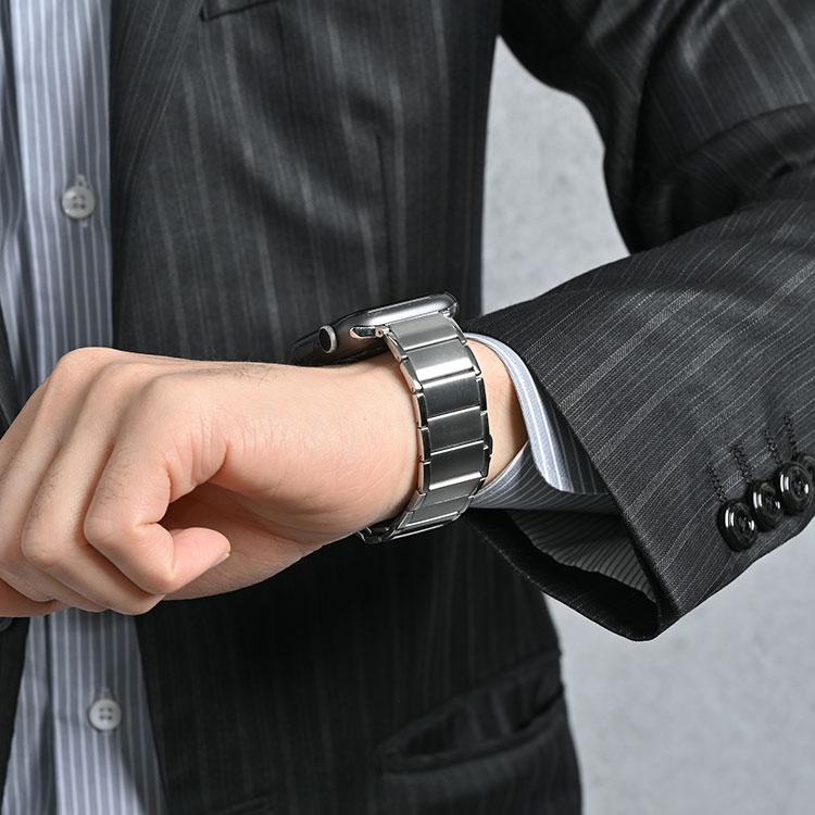アップルウォッチ 11 10 9 バンド メンズ おしゃれ Apple Watch 8 7 ステンレス ビジネス マグネット ベルト 46mm 40mm 41mm 44mm 45mm 49mm 腕時計 高級 金属 | Apple Watch | 09