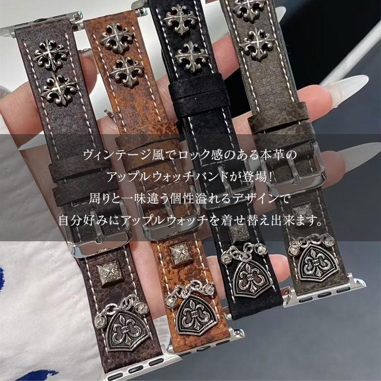 アップルウォッチ バンド 11 10 本革 メンズ レディース 46mm 45mm 44mm 42mm series 9 8 7 6 5 4 3 SE SE2 ロック ヴィンテージ 革 レザー 40mm 41mm 38mm 49mm | Apple Watch | 05