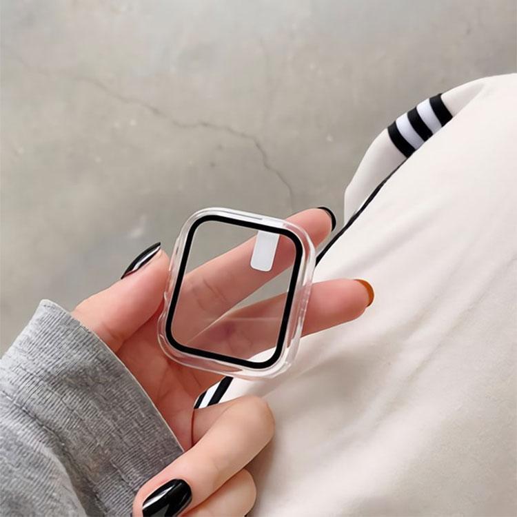 アップルウォッチ カバー Apple Watch 9 8 7 6 5 4 se ケース 41mm 44mm スターライト SE2 強化ガラス シンプル 45mm 42mm 40mm 全面保護 38mm クリア | Apple Watch | 09
