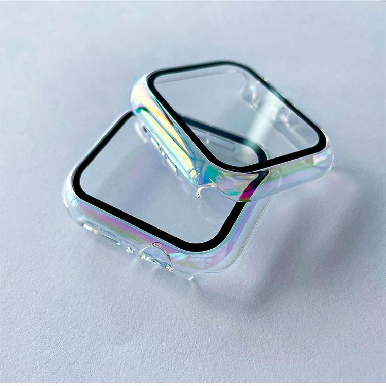 アップルウォッチ カバー Apple Watch 9 8 7 6 5 4 オーロラクリア 49mm 41mm 44mm 45mm 40mm 38mm 透明  保護 ケース クリア かわいい おしゃれ 全面保護 SE | Apple Watch | 06