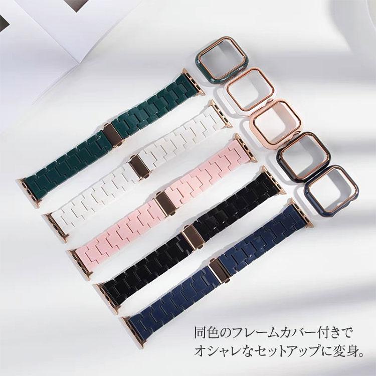 アップルウォッチ バンド カバー セット キラキラ フレーム ベルト べっ甲 レディース バンパー ケース Apple Watch 9 8 7 6 se 41mm ゴールド 45mm 44mm 40mm | Apple Watch | 02