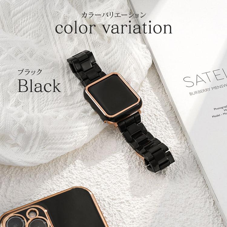 アップルウォッチ バンド カバー セット キラキラ フレーム ベルト べっ甲 レディース バンパー ケース Apple Watch 9 8 7 6 se 41mm ゴールド 45mm 44mm 40mm | Apple Watch | 07