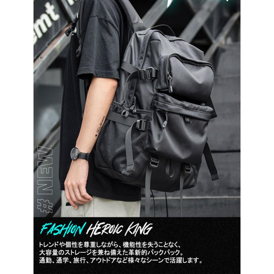 リュック メンズ ビジネス 大容量 おしゃれ リュックサック 防水 撥水 A3 A4 サイズ ノート PC 通勤 通学 出張 旅行 登山 防災 軽い 軽量 社会人 大学生 高校生 |  | 03