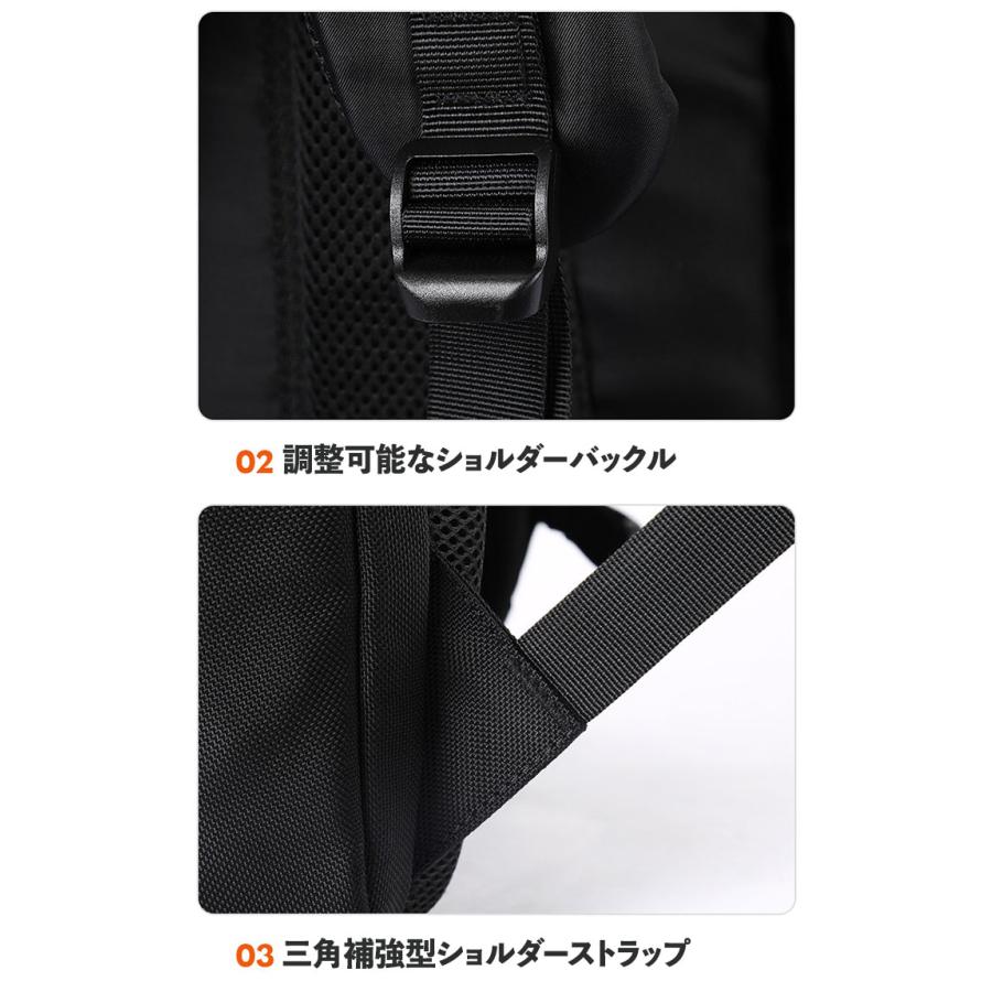 リュックサック メンズ ストリート 大容量 防水 撥水 おしゃれ リュック バックパック ノート PC 通勤 通学 出張 旅行 登山 防災 バイク 収納 ブラック 送料無料 |  | 11