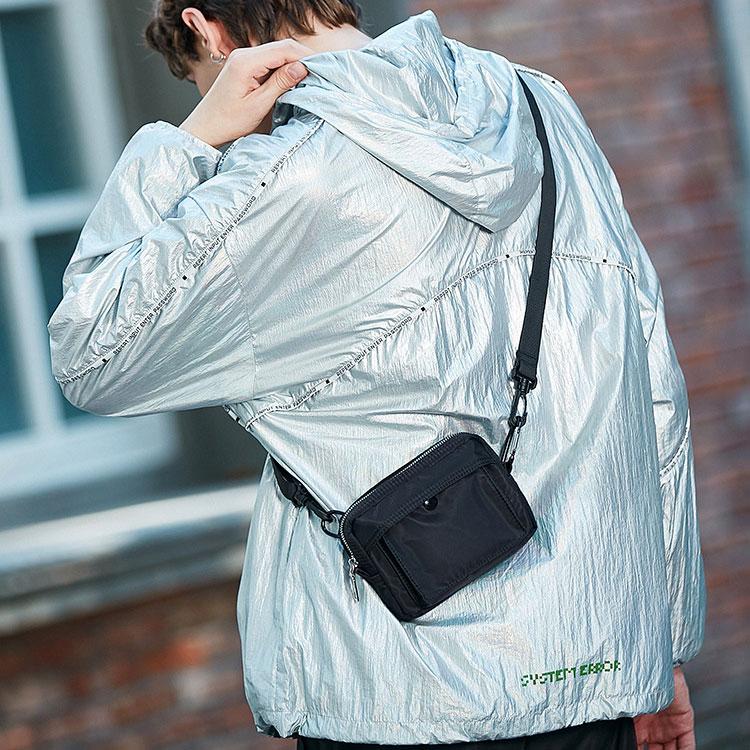 ボディバッグ メンズ 撥水 軽量 ショルダー 斜め掛け おしゃれ サコッシュ ショルダーバッグ ポシェット  ユニセックス シンプル ブラック スポーツ ナイロン |  | 03