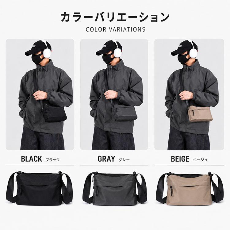 ボディバッグ メンズ サコッシュ バッグ 斜め掛け 撥水 コンパクト トリプルファスナー 多収納 多機能 軽い 軽量 小さめ スポーツ ショルダー ナイロン |  | 08